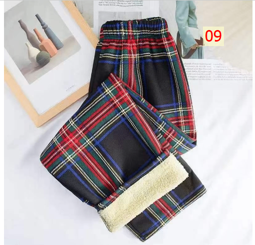 HH24127 - QUẦN ỐNG RỘNG KẺ CARO LÓT LÔNG
