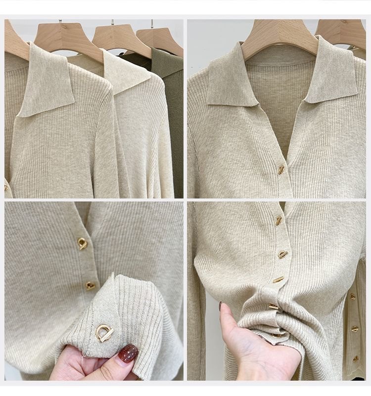 HH24128 - ÁO LEN CỔ BẺ NỮ