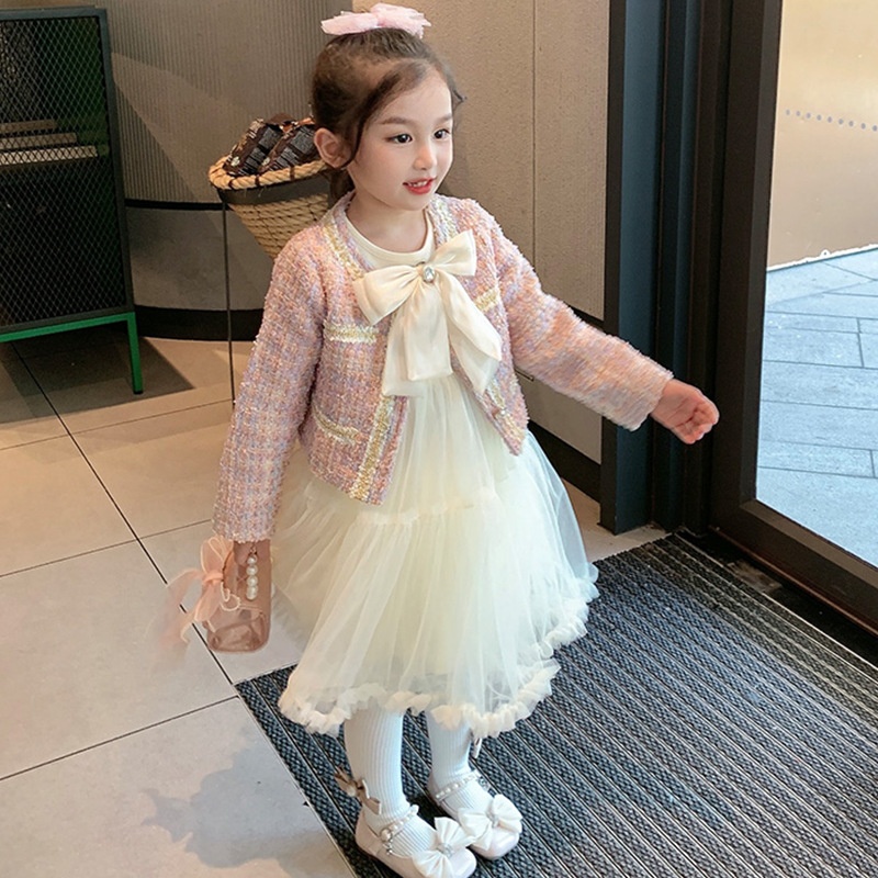 HA28121 - SET VÁY KÈM ÁO DẠ CHO BÉ YÊU