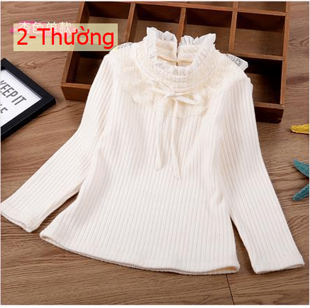 HA29122 - ÁO LEN CỔ BÈO PHỐI NƠ