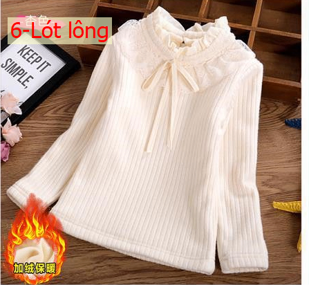 HA29122 - ÁO LEN CỔ BÈO PHỐI NƠ