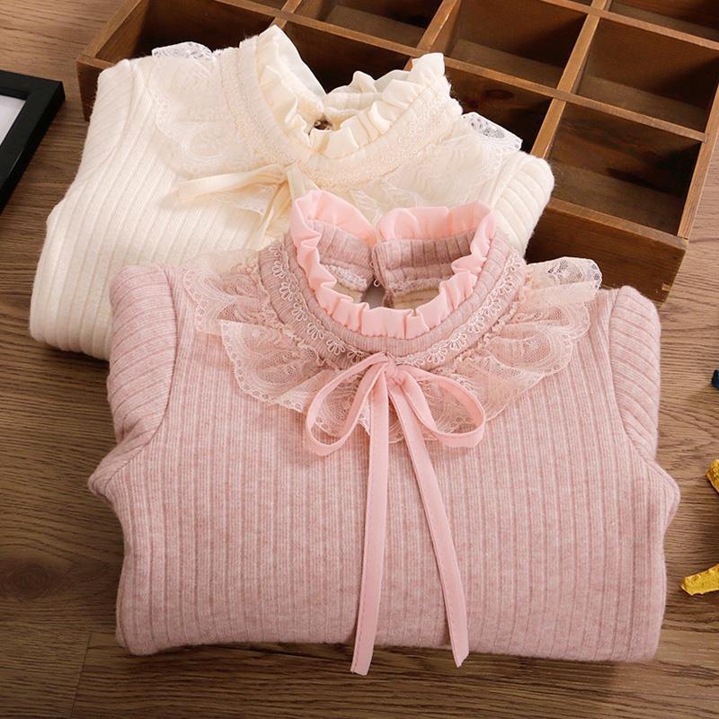 HA29122 - ÁO LEN CỔ BÈO PHỐI NƠ