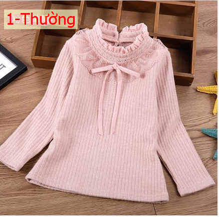 HA29122 - ÁO LEN CỔ BÈO PHỐI NƠ