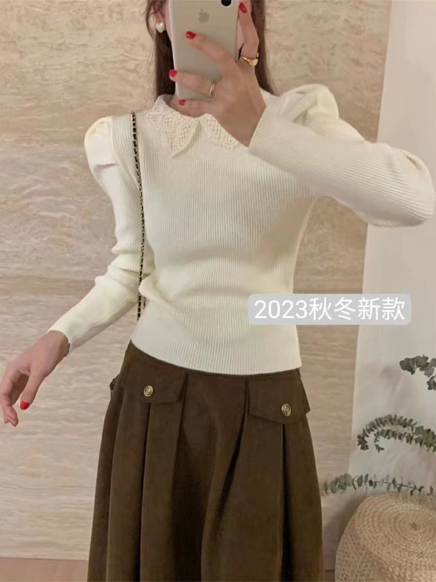 HA31124 - ÁO LEN NỮ CỔ REN