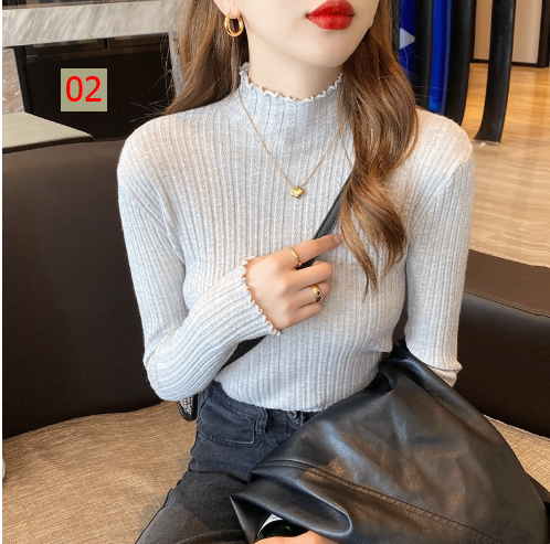 24HH31.10 - ÁO LEN CỔ BÈO NỮ