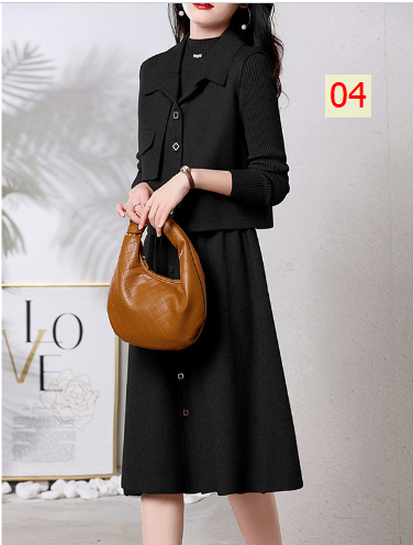 24HH31.06 - SET VÁY LEN DỆT KIM