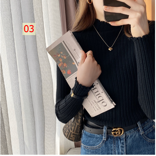 24HH31.10 - ÁO LEN CỔ BÈO NỮ