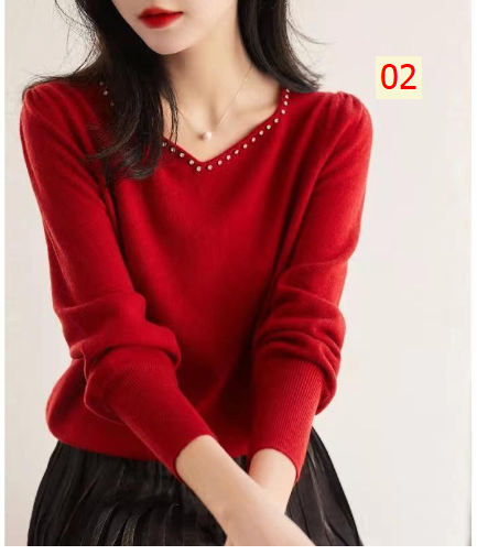 24HH41.13 - ÁO LEN CỔ V