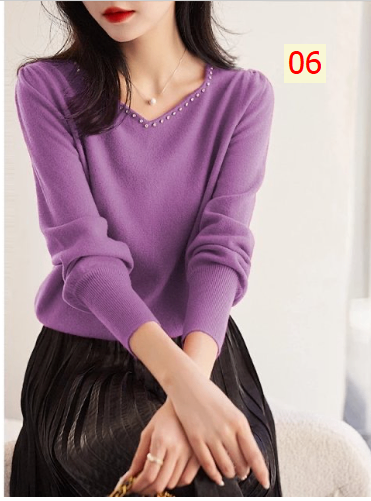 24HH41.13 - ÁO LEN CỔ V