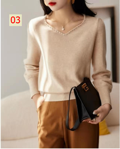 24HH41.13 - ÁO LEN CỔ V