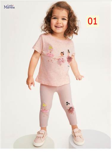 24HA51.03 - BỘ ÁO CỘC QUẦN DÀI LITTLE MAVEN BÉ GÁI