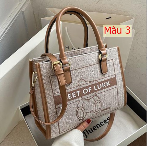 24HH71.12- TÚI TOTE HỌA TIẾT GẤU CƯNG QUÁ 🧸🧸