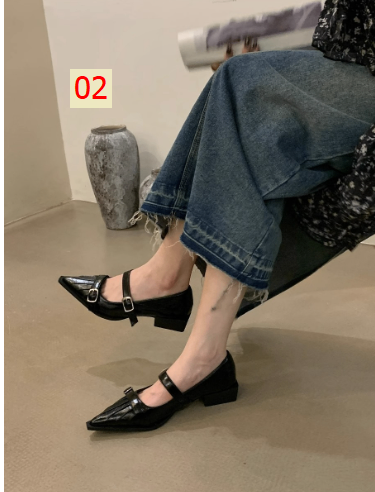 24HH101.12 - GIÀY MARY JANE MŨI NHỌN