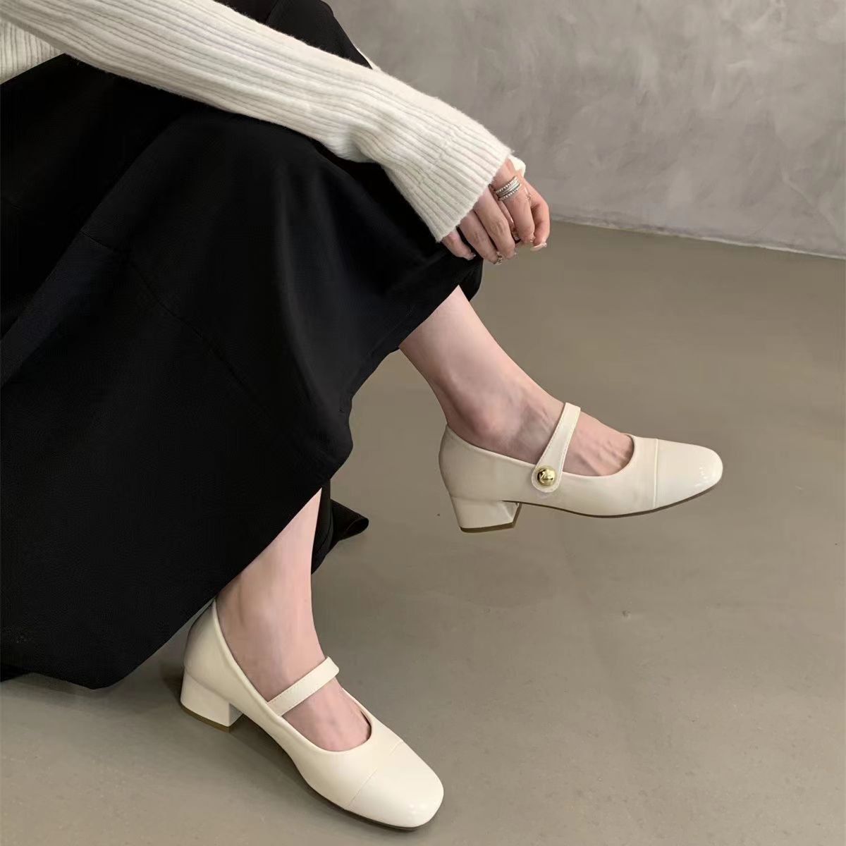 24HH101.03 - GIÀY MARY JANE ĐẾ THẤP NỮ