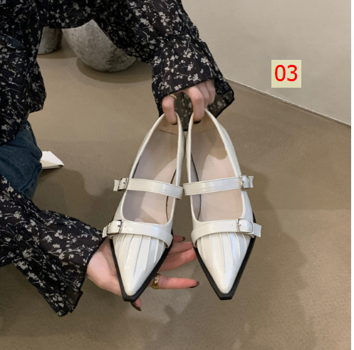 24HH101.12 - GIÀY MARY JANE MŨI NHỌN