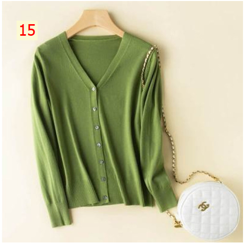 24HH111.03 - ÁO LEN CARDIGAN TRƠN