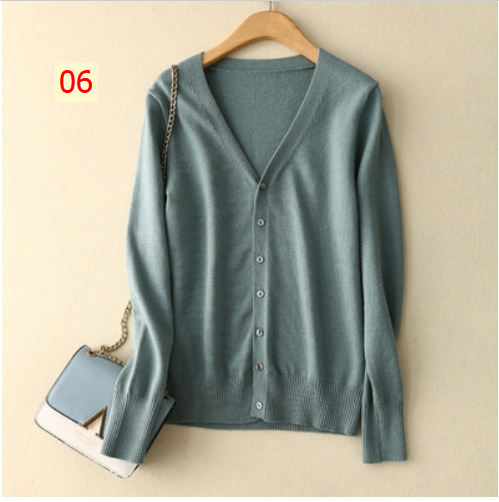 24HH111.03 - ÁO LEN CARDIGAN TRƠN