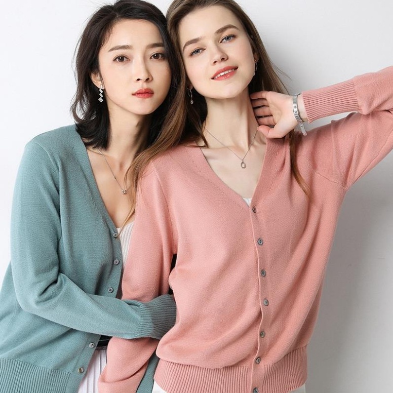 24HH111.03 - ÁO LEN CARDIGAN TRƠN