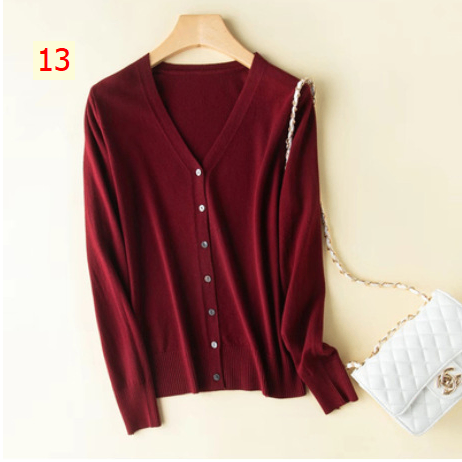24HH111.03 - ÁO LEN CARDIGAN TRƠN