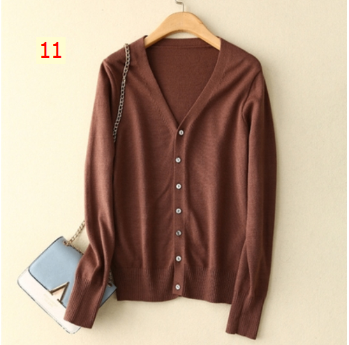 24HH111.03 - ÁO LEN CARDIGAN TRƠN