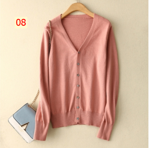 24HH111.03 - ÁO LEN CARDIGAN TRƠN