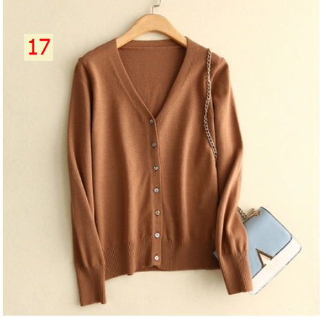 24HH111.03 - ÁO LEN CARDIGAN TRƠN
