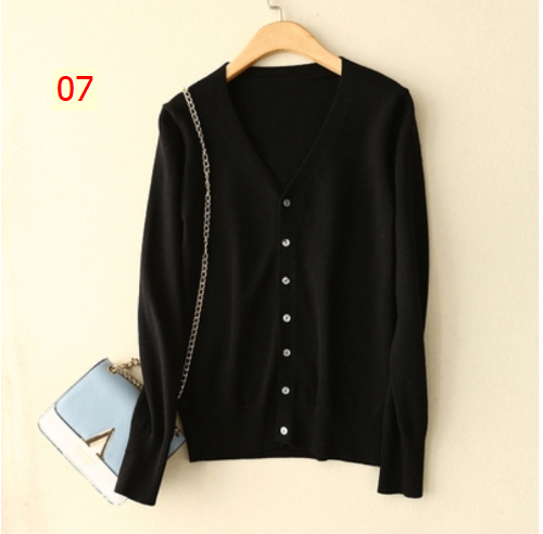 24HH111.03 - ÁO LEN CARDIGAN TRƠN
