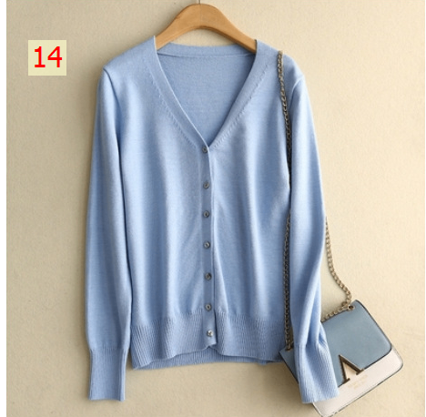 24HH111.03 - ÁO LEN CARDIGAN TRƠN