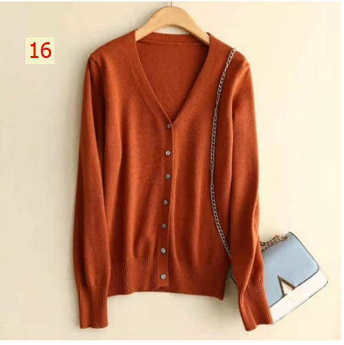 24HH111.03 - ÁO LEN CARDIGAN TRƠN