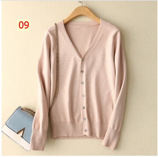 24HH111.03 - ÁO LEN CARDIGAN TRƠN