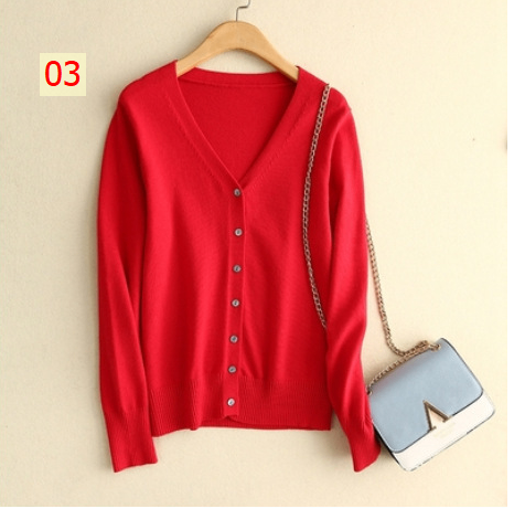 24HH111.03 - ÁO LEN CARDIGAN TRƠN