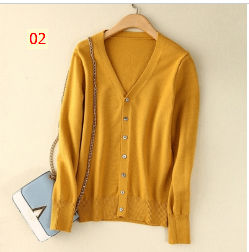 24HH111.03 - ÁO LEN CARDIGAN TRƠN