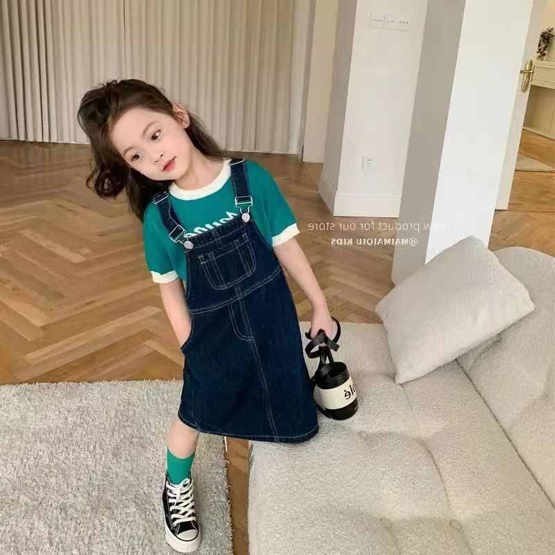24HH141.12 - VÁY YẾM DENIM CHO BÉ GÁI