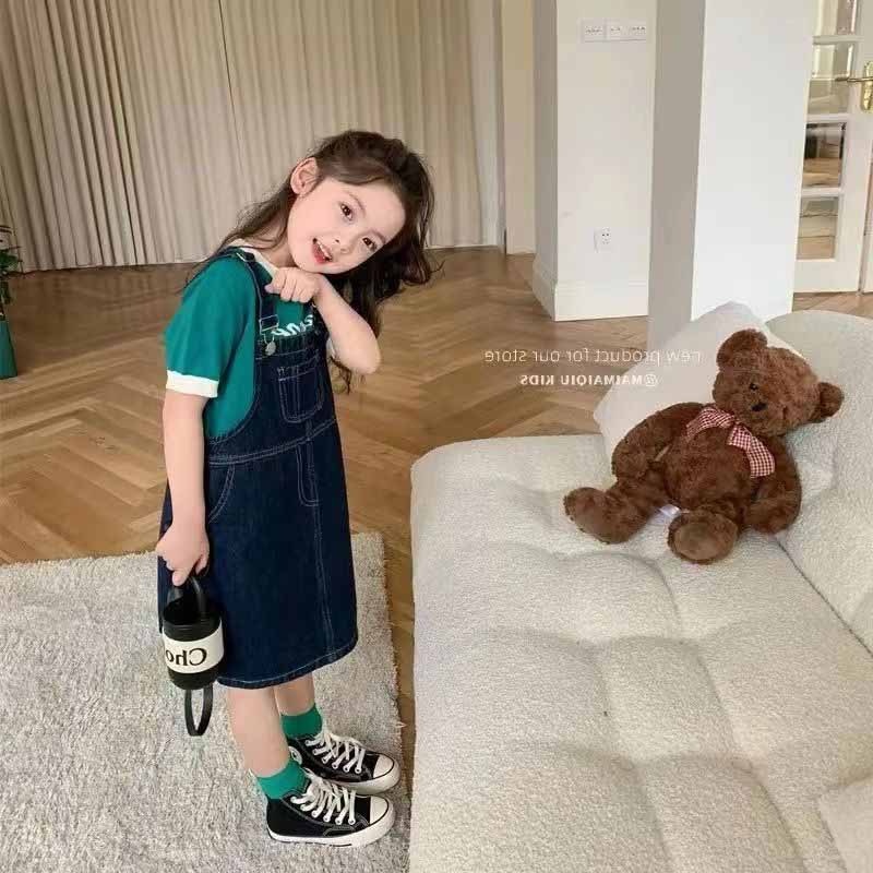24HH141.12 - VÁY YẾM DENIM CHO BÉ GÁI