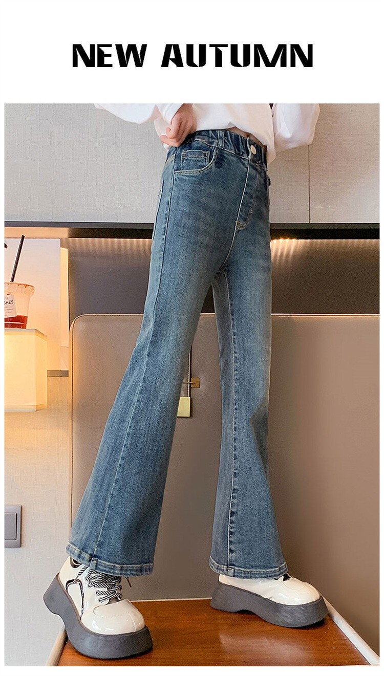24HH151.01 - QUẦN JEAN ỐNG LOE BÉ GÁI