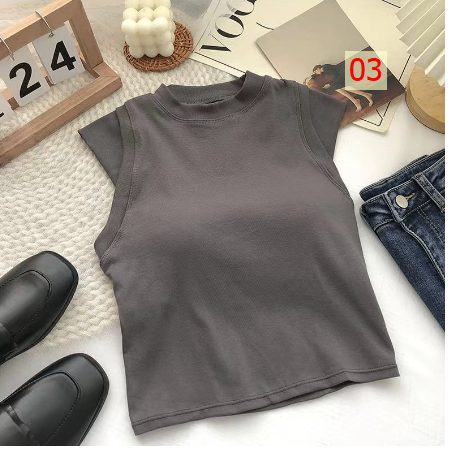 24HA161.03 - ÁO CỘC TAY CÁCH ĐIỆU KÈM BRA