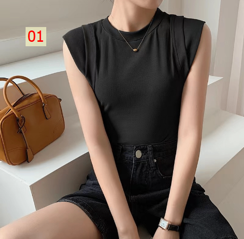 24HA161.03 - ÁO CỘC TAY CÁCH ĐIỆU KÈM BRA