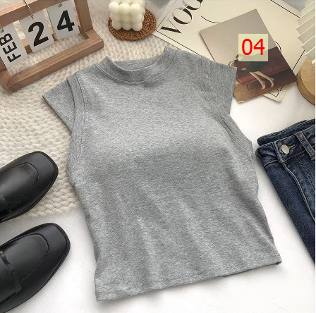 24HA161.03 - ÁO CỘC TAY CÁCH ĐIỆU KÈM BRA