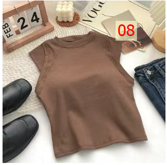 24HA161.03 - ÁO CỘC TAY CÁCH ĐIỆU KÈM BRA