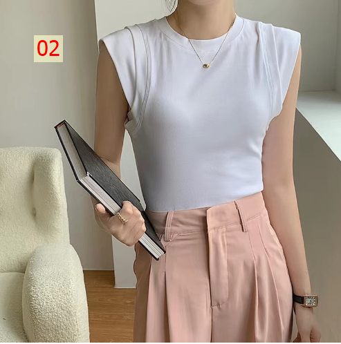 24HA161.03 - ÁO CỘC TAY CÁCH ĐIỆU KÈM BRA