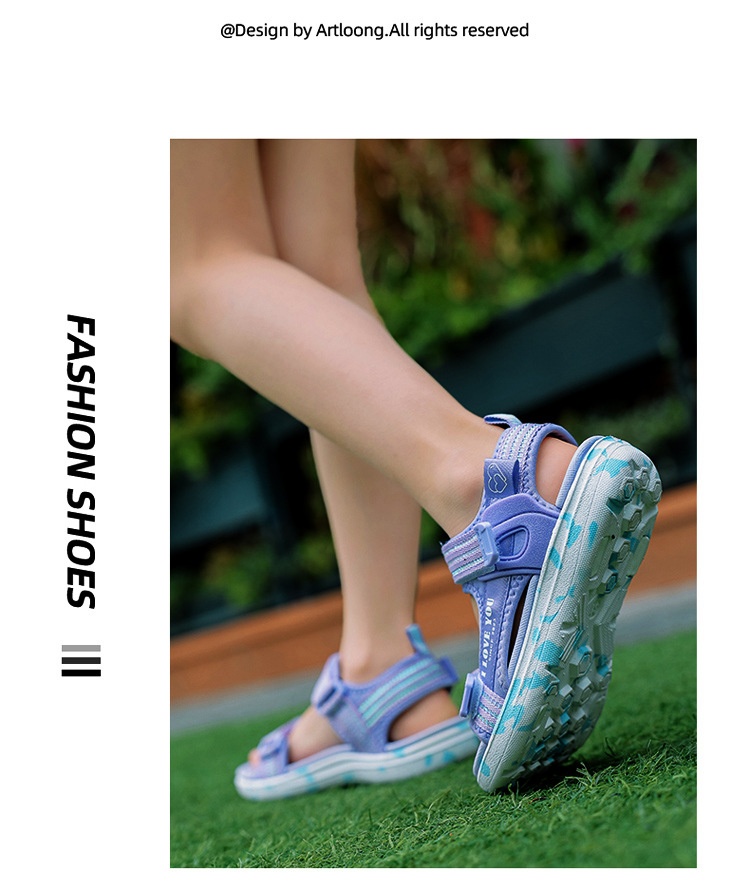 24HA212.06 - DÉP SANDAL 3 MÀU CHO BÉ GÁI
