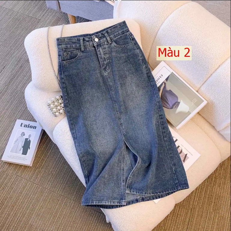 24HA222.07 - ❤️ CHÂN VÁY JEAN XẺ TRƯỚC