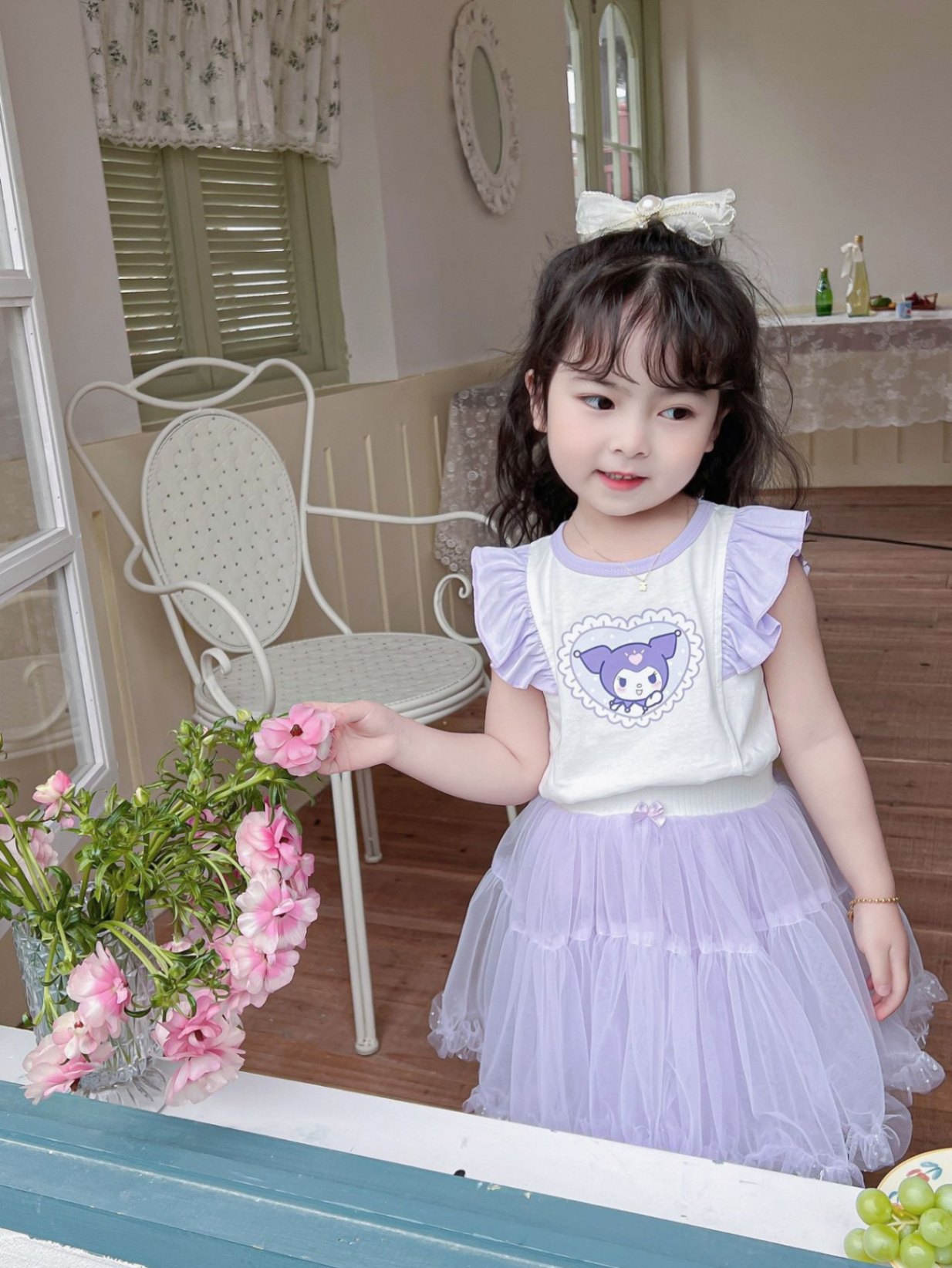 24HA222.02 - CHÂN VÁY VOAN BỒNG XÒE BÉ GÁI