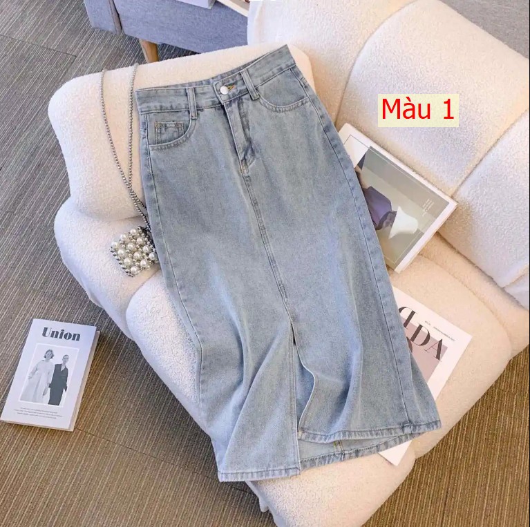 24HA222.07 - ❤️ CHÂN VÁY JEAN XẺ TRƯỚC