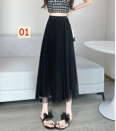 24HA242.06 - CHÂN VÁY XẾP LY DÁNG DÀI