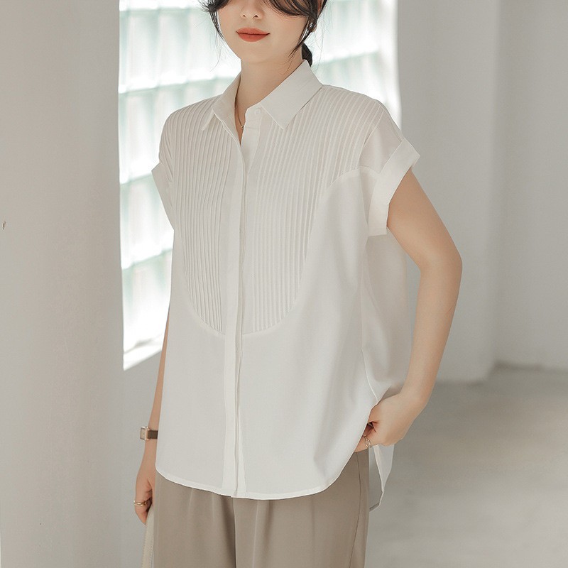 24HH242.11- ❤️ ÁO SƠ MI TRẮNG CỔ ĐỨC