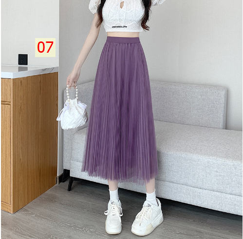 24HA242.06 - CHÂN VÁY XẾP LY DÁNG DÀI