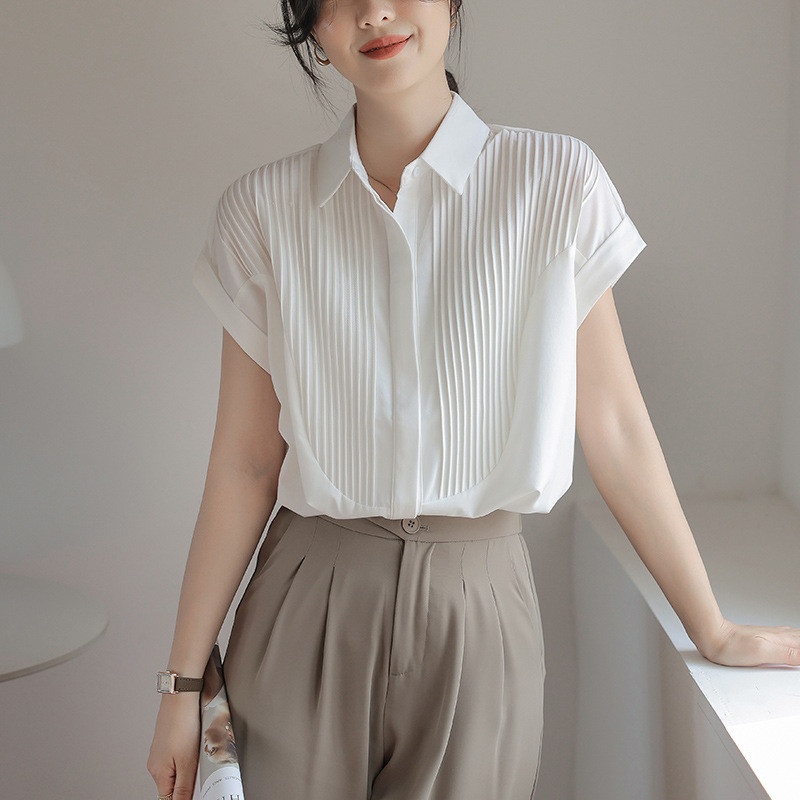24HH242.11- ❤️ ÁO SƠ MI TRẮNG CỔ ĐỨC