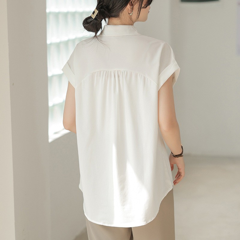 24HH242.11- ❤️ ÁO SƠ MI TRẮNG CỔ ĐỨC
