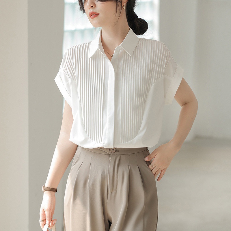 24HH242.11- ❤️ ÁO SƠ MI TRẮNG CỔ ĐỨC